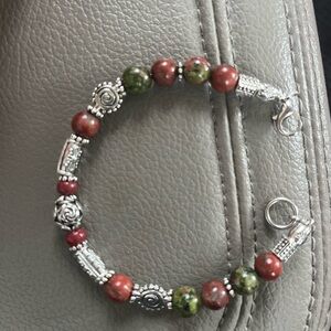 Elegant Silver and Multicolor Beaded Bracelet
